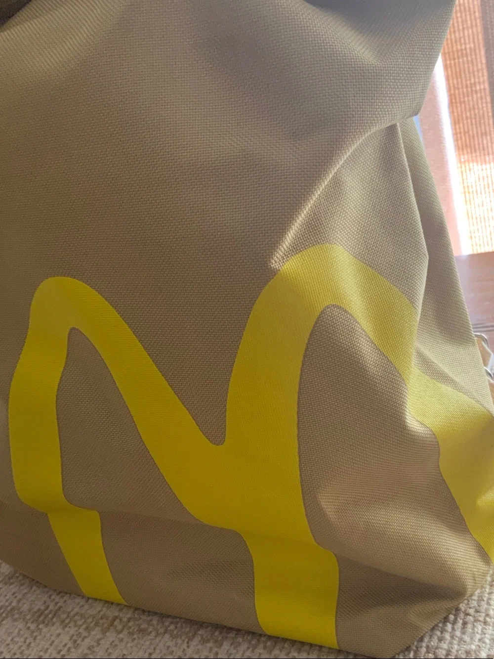 McDonald's Beige Backpack with Yellow Logo